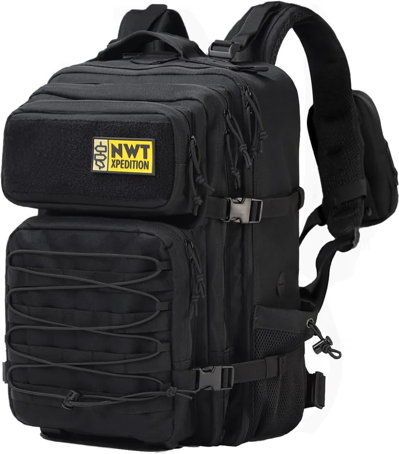 NWT XPEDITION Taktischer Rucksack 40 L mit Laptopfach, schwarz