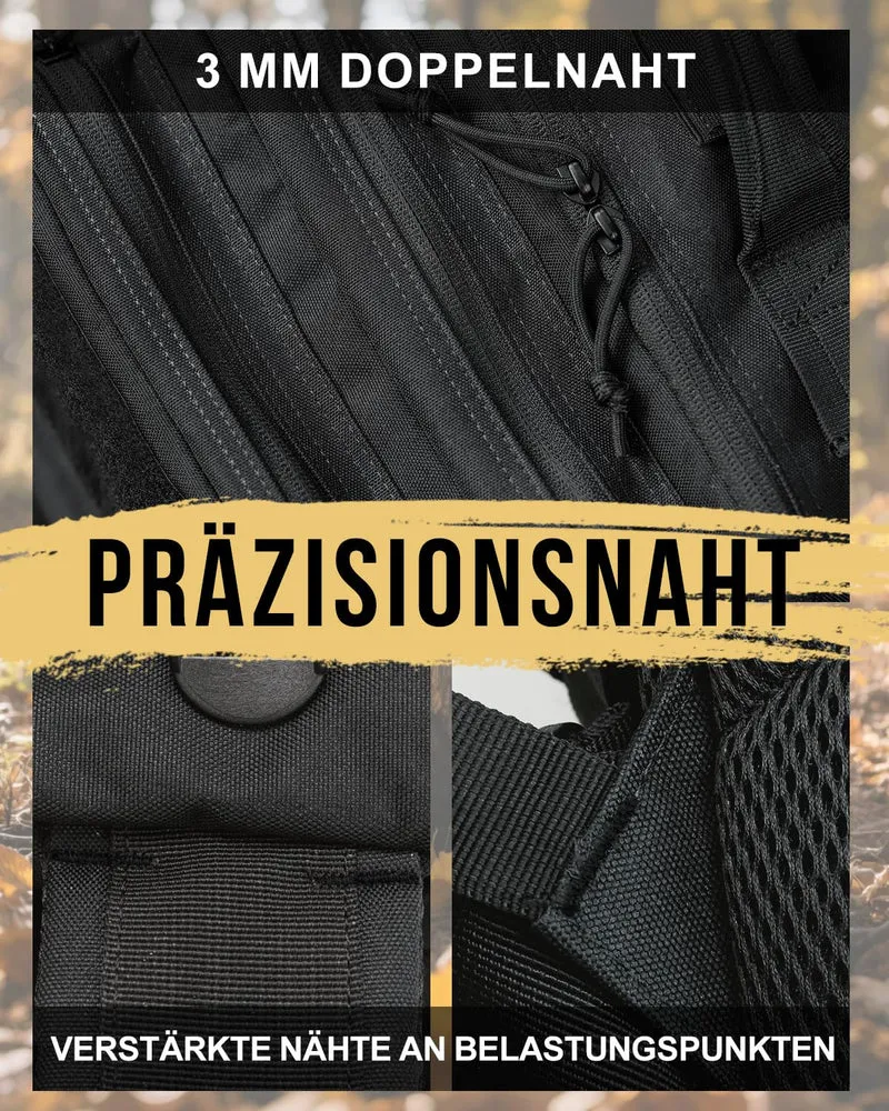NWT XPEDITION Taktischer Rucksack 40 L mit Laptopfach, schwarz