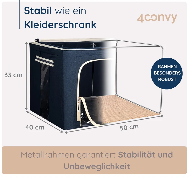 4CONVY Aufbewahrungsbox mit Stahlrahmen, faltbar, 3er-Set, je 66 L