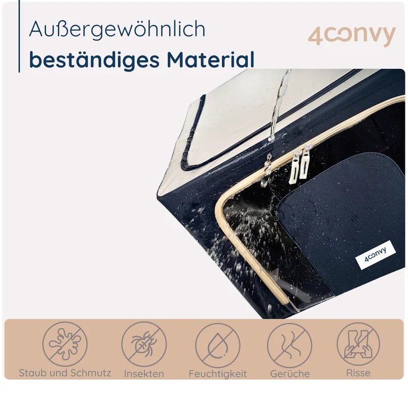 4CONVY Aufbewahrungsbox mit Stahlrahmen, faltbar, 3er-Set, je 66 L