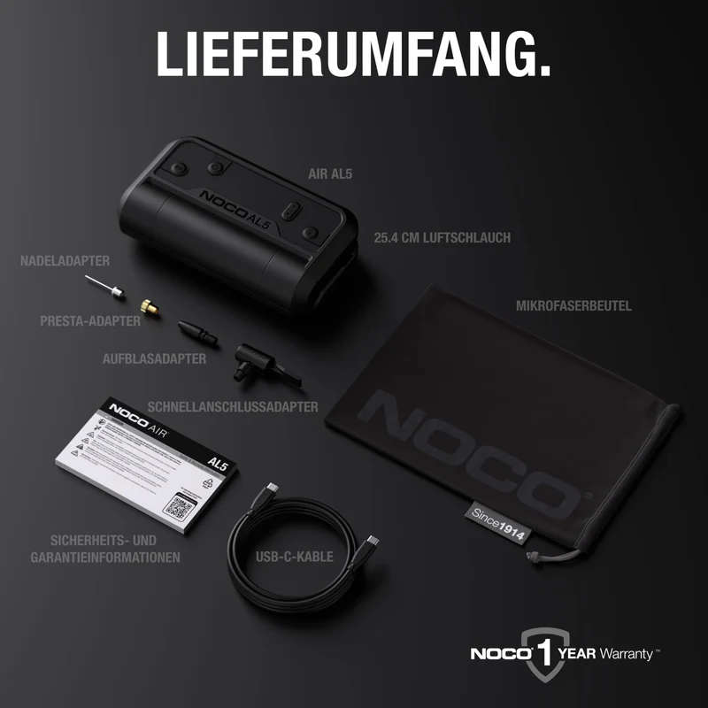 NOCO Air AL5 Akku-Luftpumpe – kabelloser Kompressor mit Display