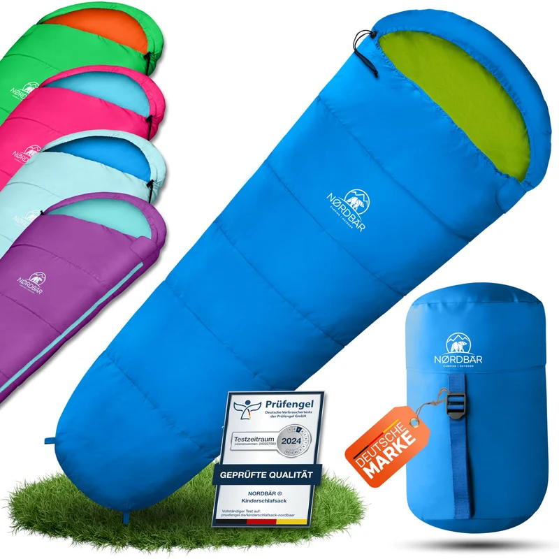 NORDBÄR Kinderschlafsack Mumienschlafsack bis 145 cm Körpergrösse