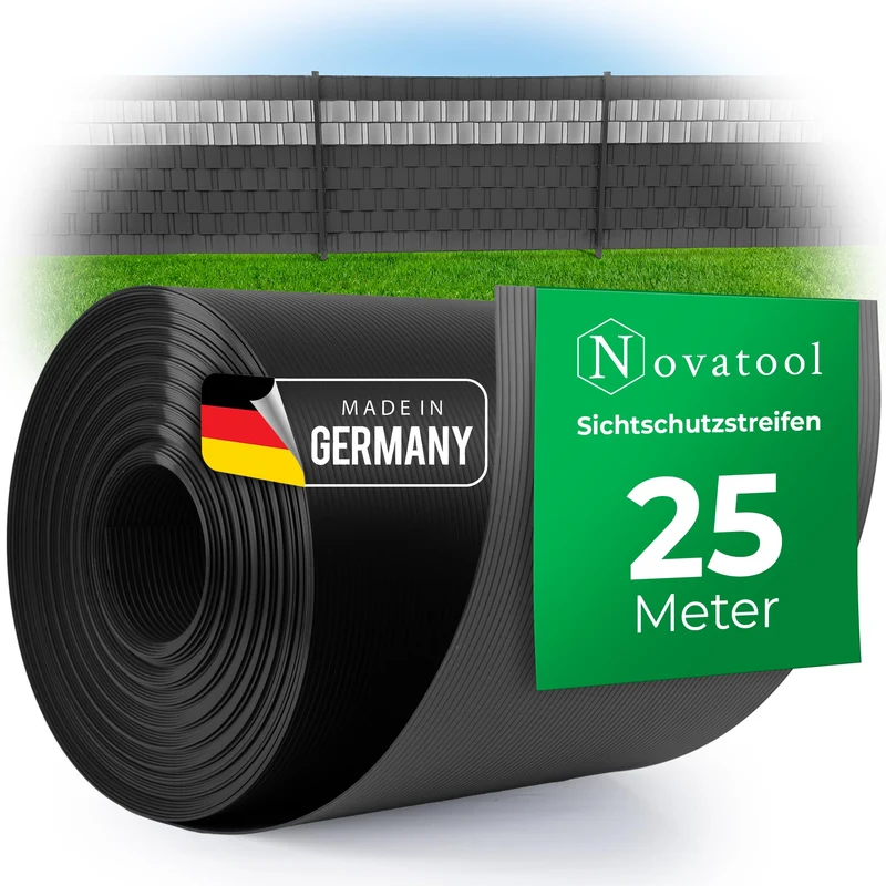 Novatool Sichtschutzstreifen PP 25 m Anthrazit für Doppelstabmatten