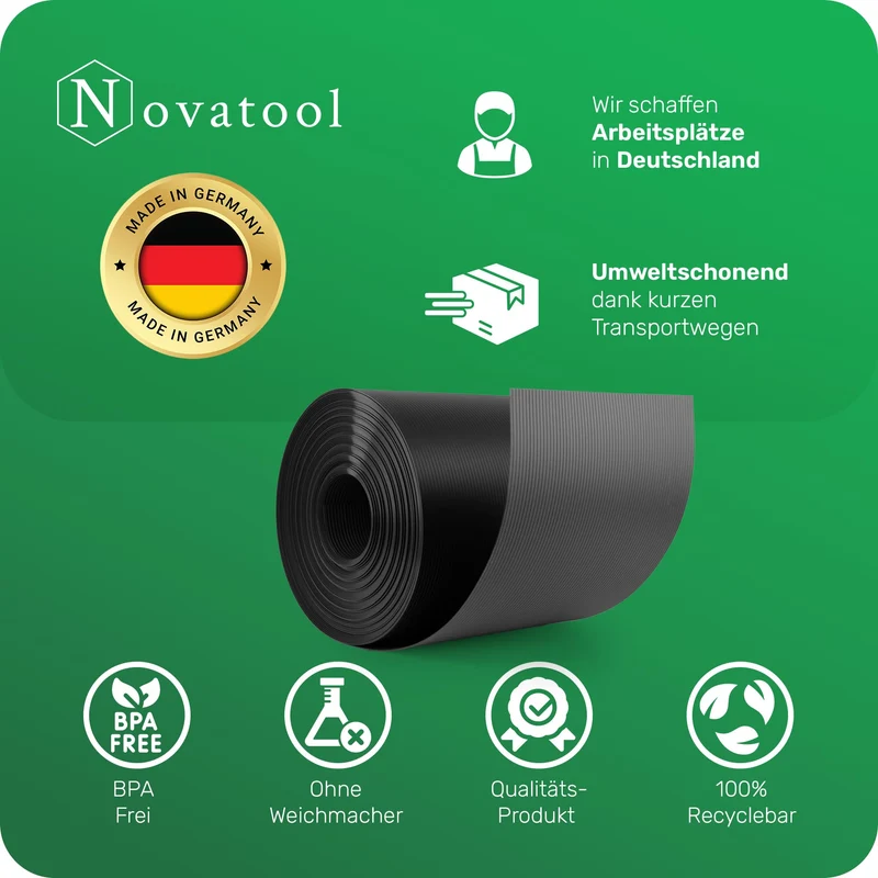 Novatool Sichtschutzstreifen PP 25 m Anthrazit für Doppelstabmatten