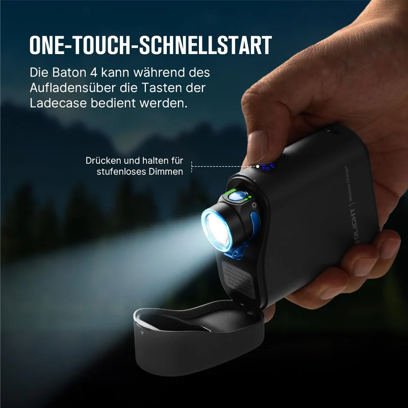 OLIGHT Baton 4 Kit Mini LED Taschenlampe mit Ladecase, 1300 Lumen