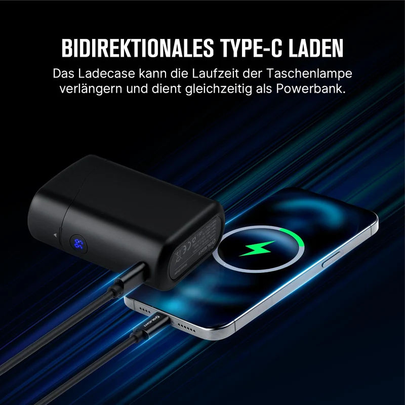 OLIGHT Baton 4 Kit Mini LED Taschenlampe mit Ladecase, 1300 Lumen