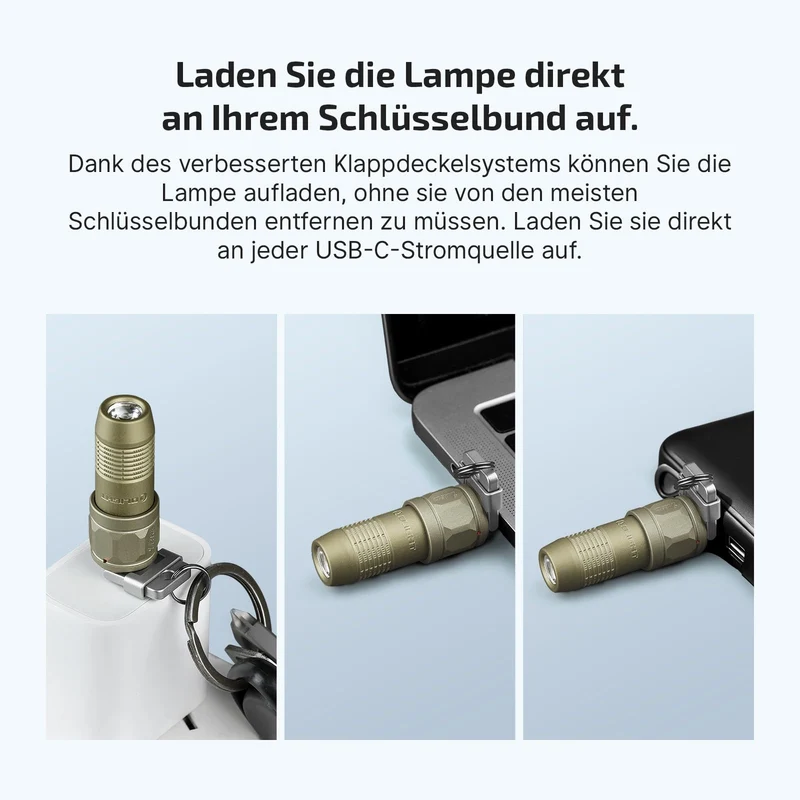 OLIGHT iUltra EDC-Taschenlampe Schlüsselanhänger 80 Lumen olivgrün