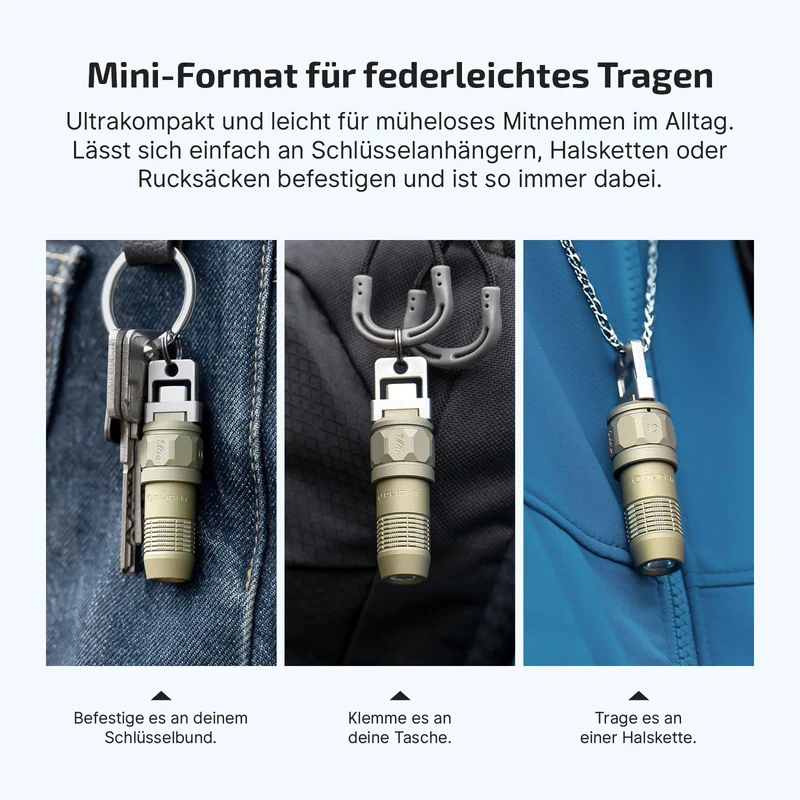 OLIGHT iUltra EDC-Taschenlampe Schlüsselanhänger 80 Lumen olivgrün