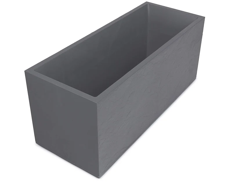 Ondis24 Pflanzkübel Vulkan Pierre 100 cm mit Wasserspeicher, hellgrau