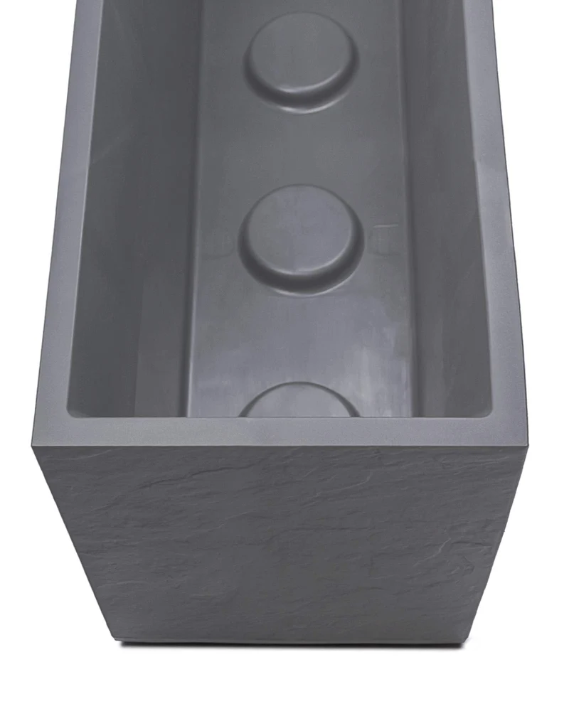 Ondis24 Pflanzkübel Vulkan Pierre 100 cm mit Wasserspeicher, hellgrau