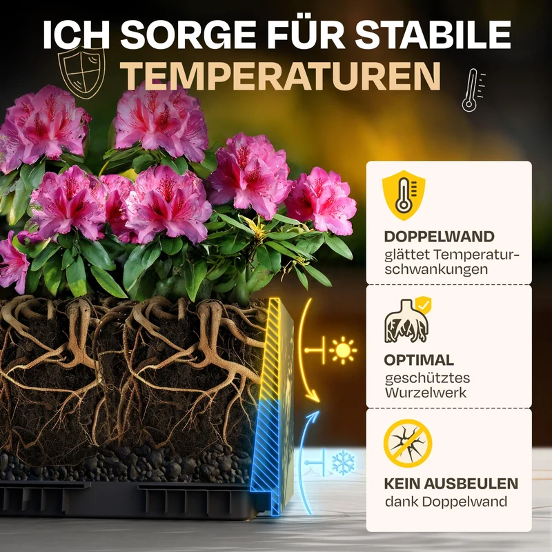 Ondis24 Vulkan Pflanzkübel 100 cm mit Wasserspeicher anthrazit
