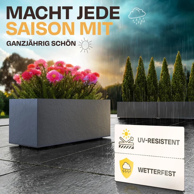 Ondis24 Vulkan Pflanzkübel 100 cm mit Wasserspeicher anthrazit
