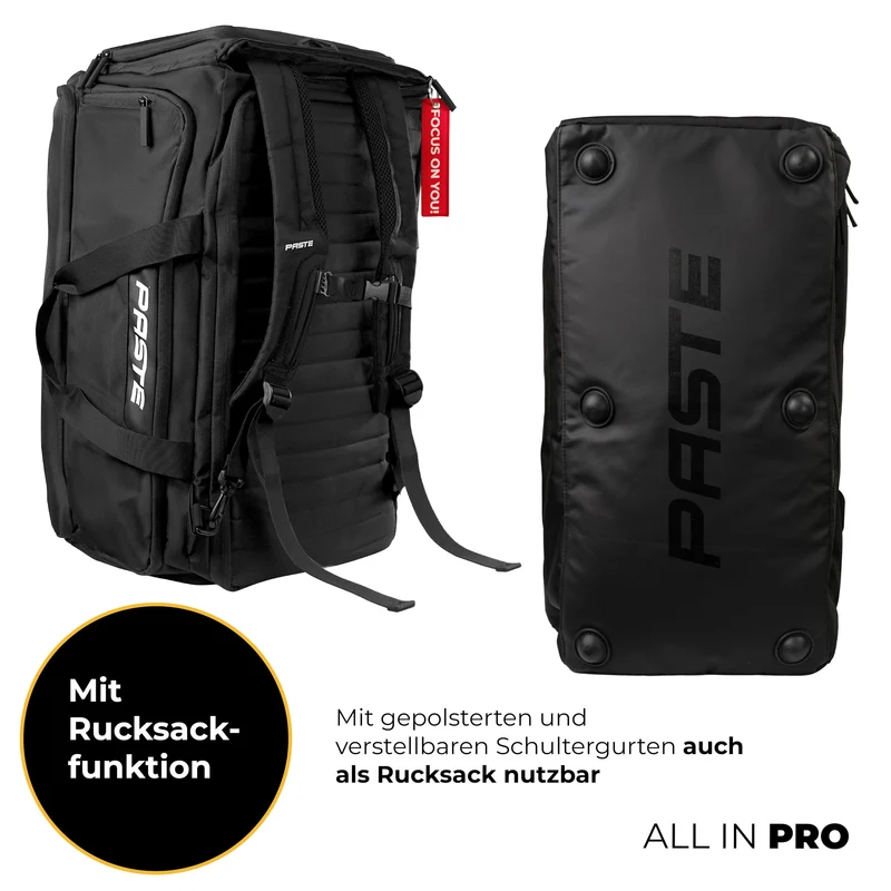 PASTE Sporttasche 68L mit Rucksackfunktion, Schuh- & Nassfach