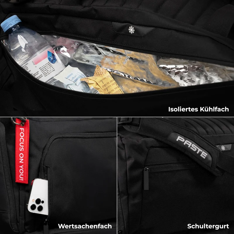 PASTE Sporttasche 68L mit Rucksackfunktion, Schuh- & Nassfach