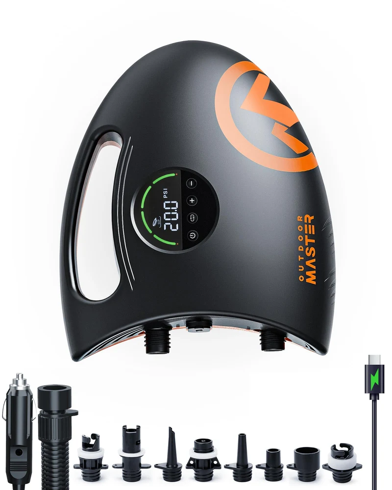 OutdoorMaster Shark 2S Elektrische SUP Pumpe mit Akku, 20 PSI
