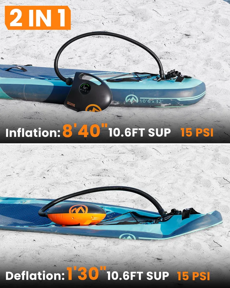 OutdoorMaster Shark 2S Elektrische SUP Pumpe mit Akku, 20 PSI