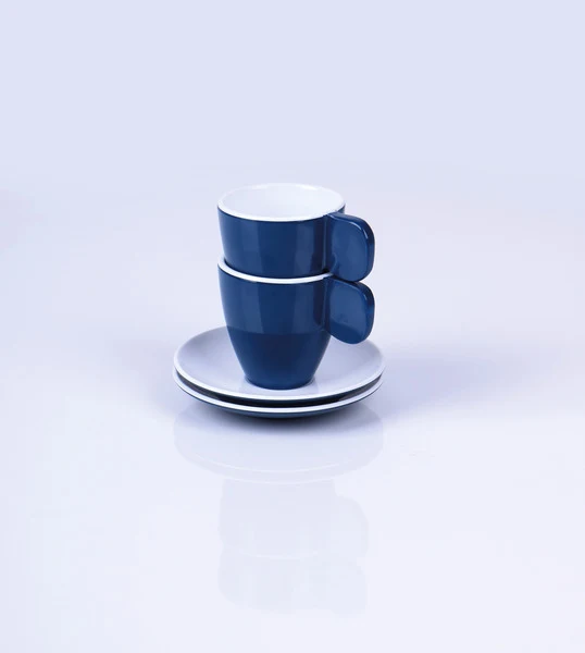 Camp4 Melamin Espresso-Tassen 2er-Set - Dunkelblau / Weiß