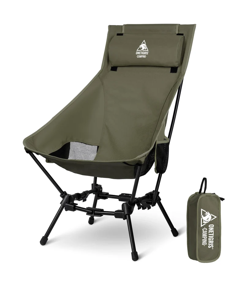 OneTigris DRAGONHIDE Campingstuhl Hochlehner faltbar Ranger Grün