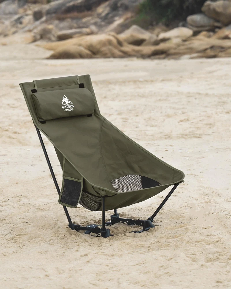 OneTigris DRAGONHIDE Campingstuhl Hochlehner faltbar Ranger Grün