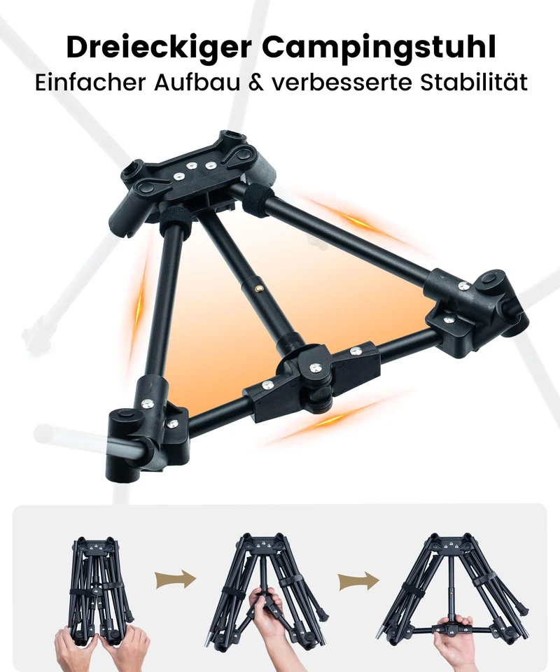 OneTigris TIGERBLADE Campingstuhl faltbar 150 kg, Kojote Braun