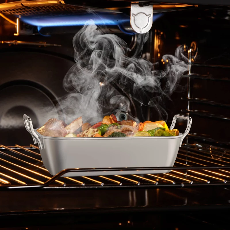Onlyfire Grillpfännchen 3er-Set, Edelstahl mit Griffen und Ständer