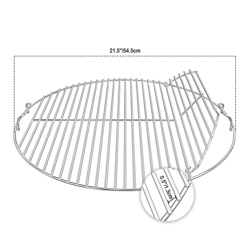 onlyfire Grillrost Edelstahl rund Ø 54,5 cm für Weber 57 cm Kugelgrill