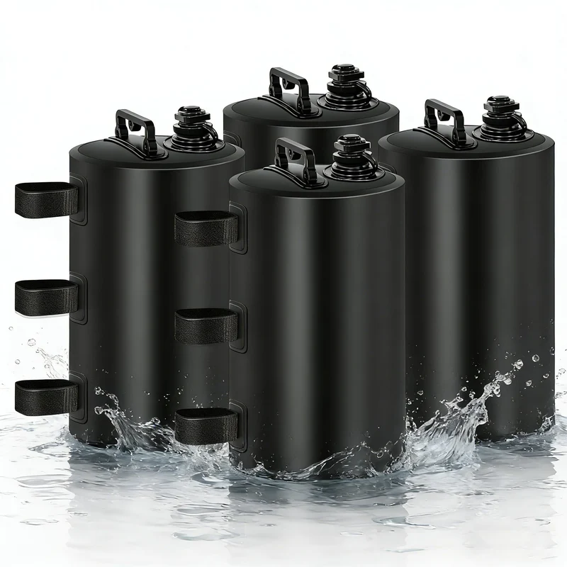 MRWiZMS Pavillongewichte 4er Set, wasserbefüllbar, Schwarz