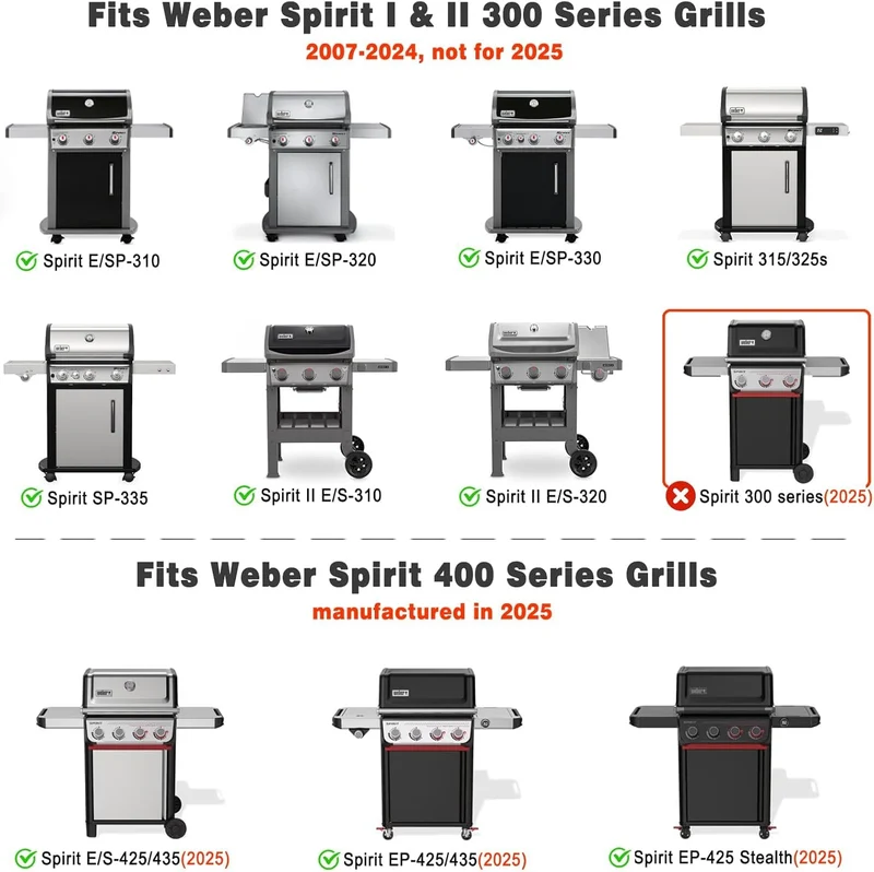 Onlyfire Grillabdeckung für Weber Spirit 300/200 Serie, wasserdicht