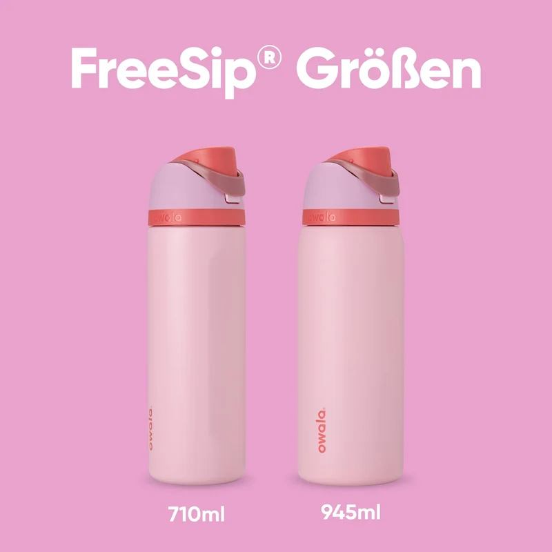 Owala FreeSip Isolierflasche Edelstahl mit Strohhalm, 710 ml