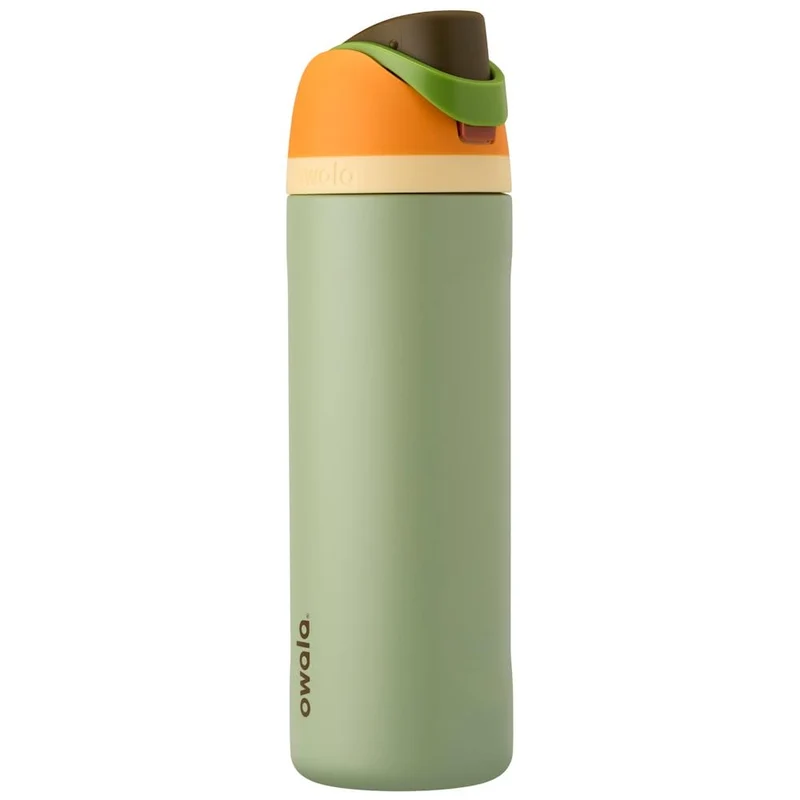 Owala FreeSip Trinkflasche Edelstahl mit Strohhalm 710 ml, Camo Cool