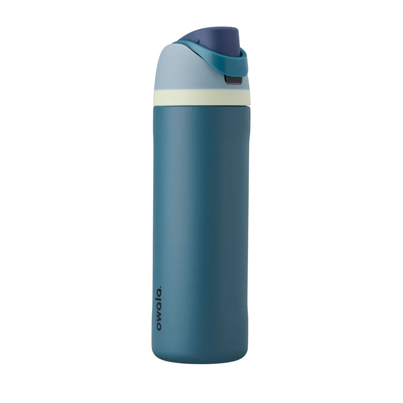 Owala FreeSip Trinkflasche Edelstahl 710 ml mit Strohhalm, Denim