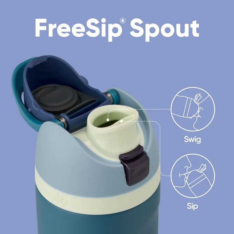 Owala FreeSip Trinkflasche Edelstahl 710 ml mit Strohhalm, Denim