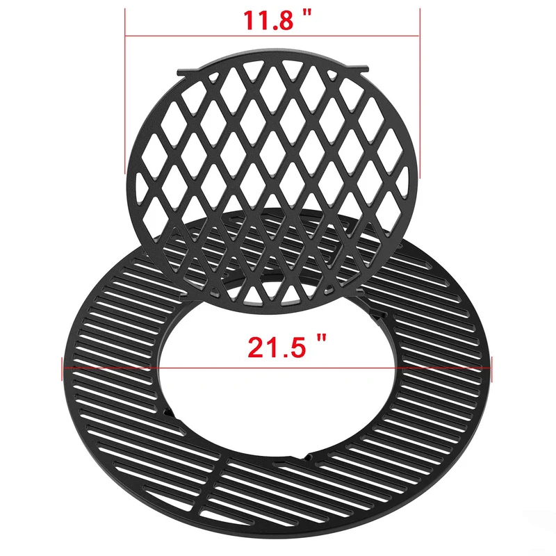 onlyfire Gusseisen-Grillrost System für Weber 57 cm Kugelgrill