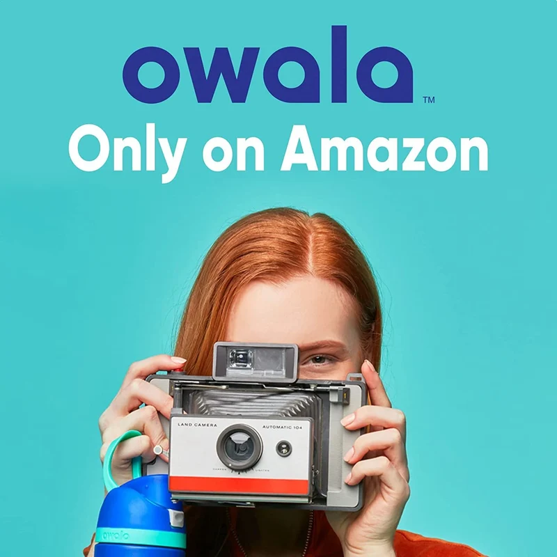 Owala FreeSip Trinkflasche Edelstahl mit Strohhalm 710 ml Dreamy Field