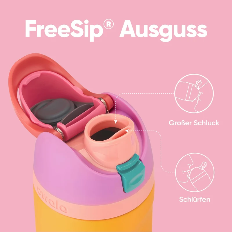 Owala FreeSip Trinkflasche Edelstahl isoliert mit Strohhalm, 710 ml