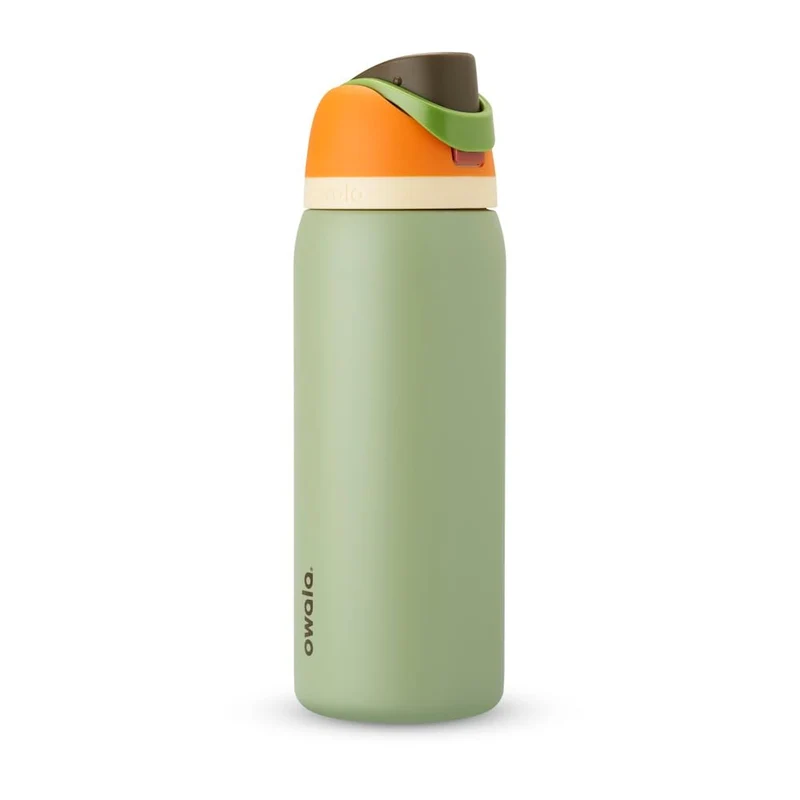 Owala FreeSip Trinkflasche Edelstahl mit Strohhalm 945 ml, Camo Cool