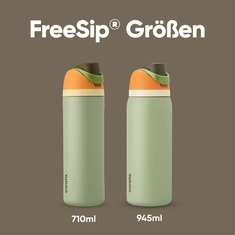 Owala FreeSip Trinkflasche Edelstahl mit Strohhalm 945 ml, Camo Cool