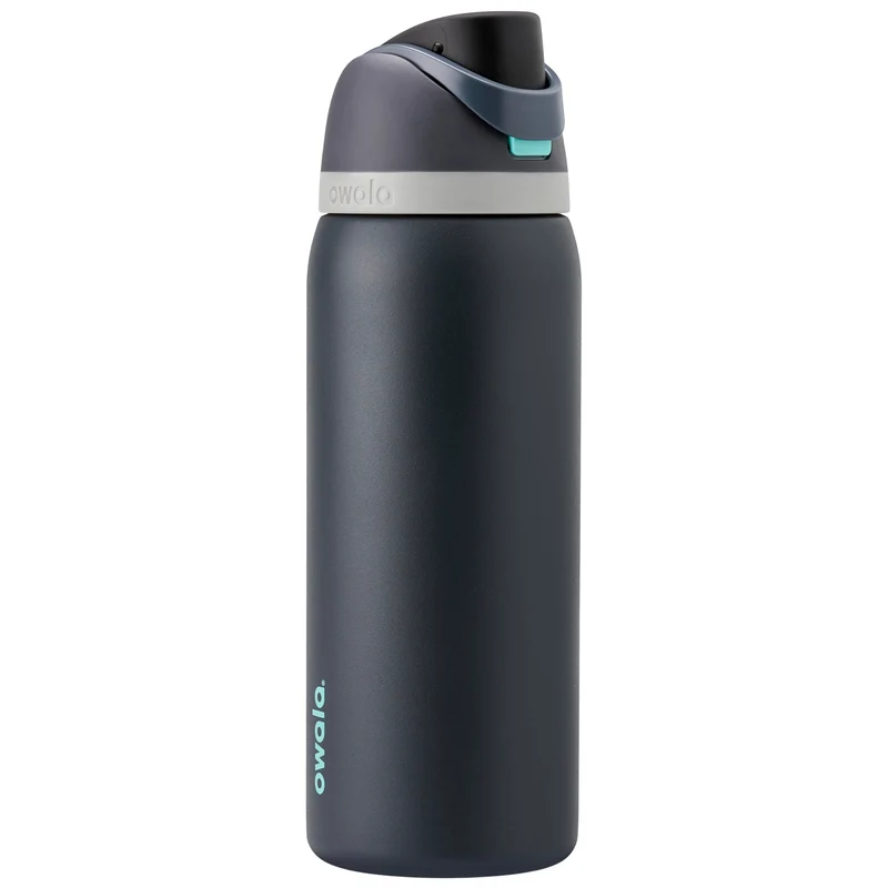 Owala FreeSip Edelstahl Trinkflasche mit Strohhalm 945 ml, Foggy Tide