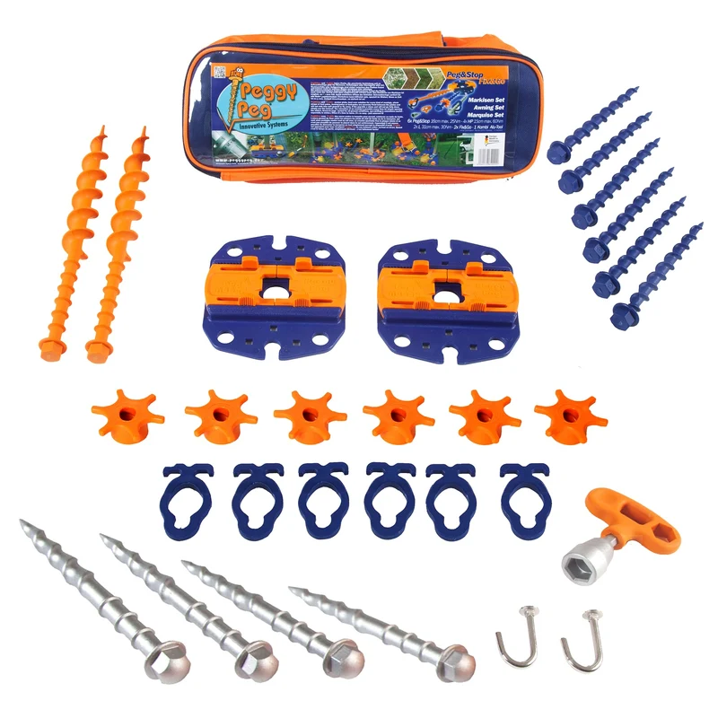 Peggy Peg Markisenset Fix&Go Ankerplatten 2.0 mit Schraubheringen