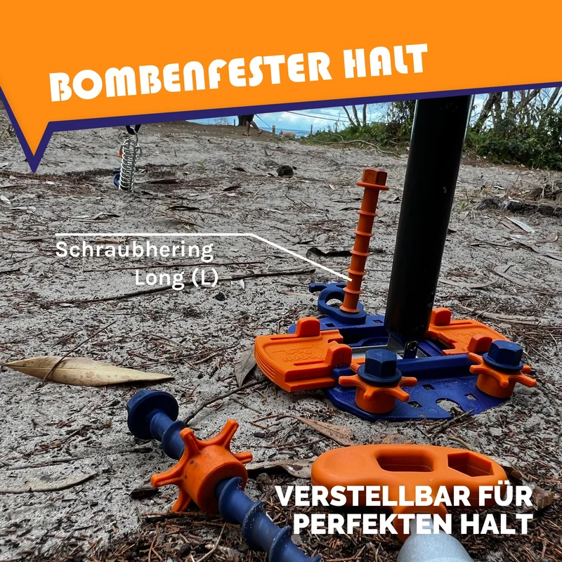 Peggy Peg Markisenset Fix&Go Ankerplatten 2.0 mit Schraubheringen