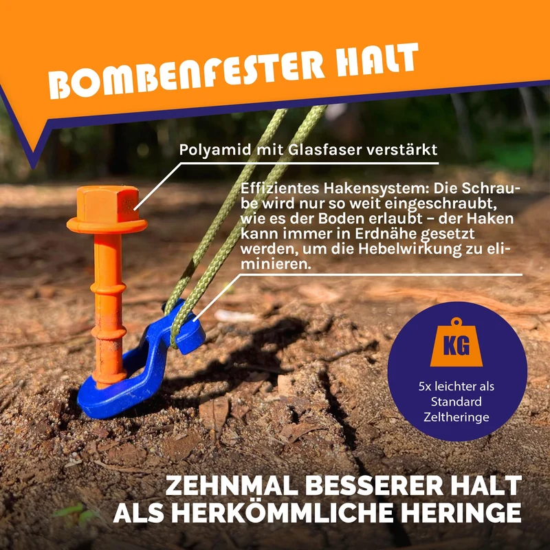 Peggy Peg Schraubhering StartKit PP03 – Zeltheringe Set für Camping