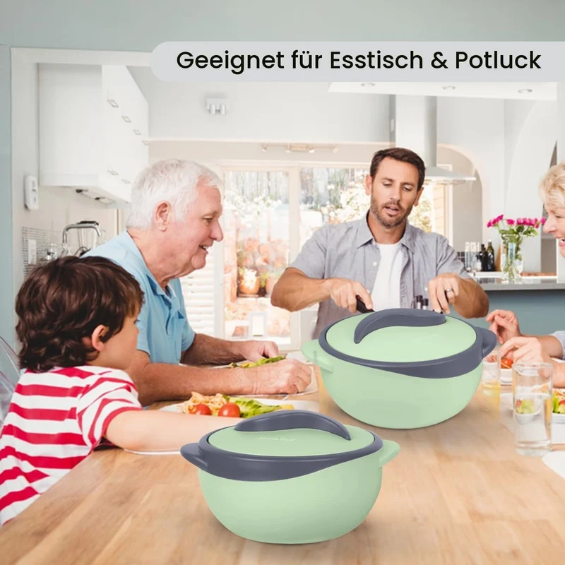 Pinnacle Thermo-Servierschüssel Set, 3-teilig mit Deckel, Edelstahl