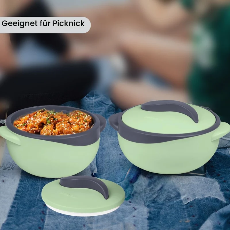 Pinnacle Thermo-Servierschüssel Set, 3-teilig mit Deckel, Edelstahl