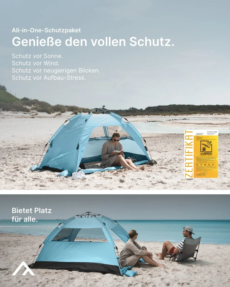 qeedo Quick Palm Strandmuschel für 2 Personen mit UV-Schutz 80+