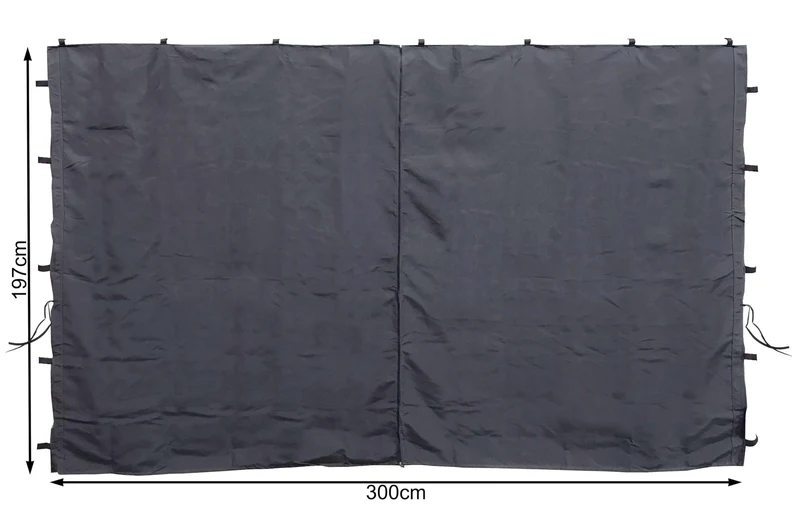 QUICK STAR Seitenwände für Pavillon 3x3m 2er-Set Anthrazit