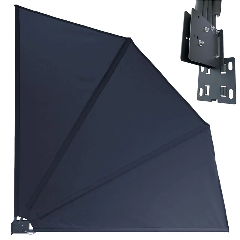 QUICK STAR Balkonfächer 115 x 115 cm Grau, blickdichter Sichtschutz
