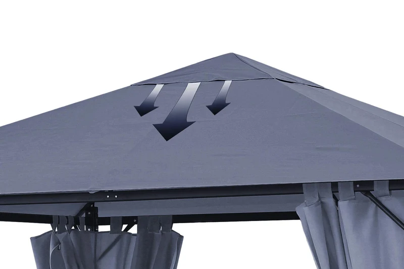 QUICK STAR Ersatzdach für Pavillon 3x3 m Grau RAL 7012 250 g/m²