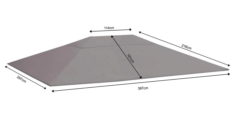 QUICK STAR Ersatzdach Pavillon 3x4 m, grau, wasserabweisend