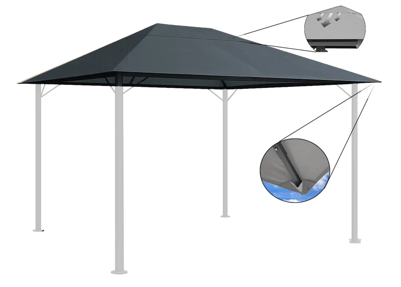 QUICK STAR Ersatzdach Pavillon 3x4 m, grau, wasserabweisend