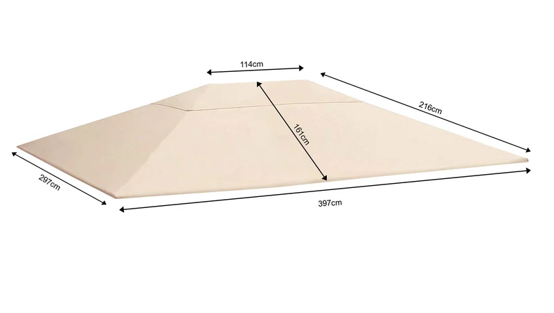 QUICK STAR Ersatzdach für Pavillon 3x4m in Sand, wasserabweisend